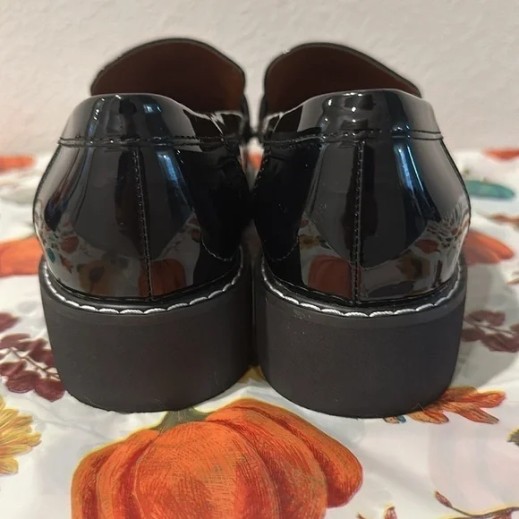 FRANCO SARTO CASSANDRA BLACK PATENT LEATHER LOAFER SZ 8M CAREER EVERYDAY - Picture 7 of 10